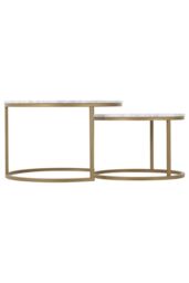 Seconique Dallas Round Coffee Table Set in White - thumbnail 3