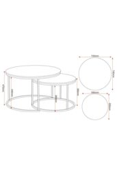 Seconique Dallas Round Coffee Table Set in White - thumbnail 6