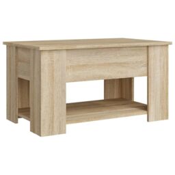 Berkfield Home Coffee Table Sonoma Oak 79x49x41 cm Engineered Wood in Brown - Size: 79 x 49 x 41 cm - thumbnail 5