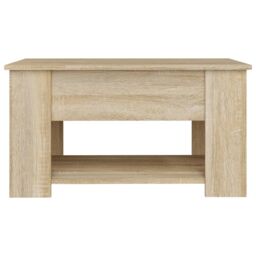 Berkfield Home Coffee Table Sonoma Oak 79x49x41 cm Engineered Wood in Brown - Size: 79 x 49 x 41 cm - thumbnail 6