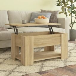 Berkfield Home Coffee Table Sonoma Oak 79x49x41 cm Engineered Wood in Brown - Size: 79 x 49 x 41 cm