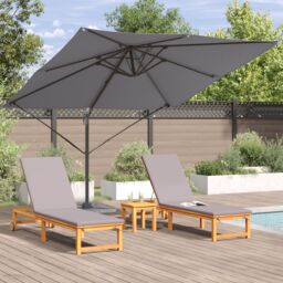 Berkfield Home Cantilever Roma Parasol Anthracite 286x285x265 cm Aluminium - Size: 286 x 285 x 265 cm - thumbnail 4