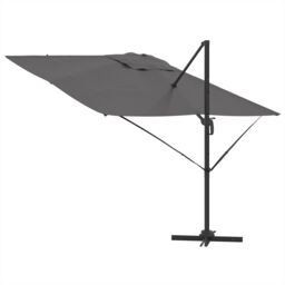 Berkfield Home Cantilever Roma Parasol Anthracite 286x285x265 cm Aluminium - Size: 286 x 285 x 265 cm - thumbnail 8