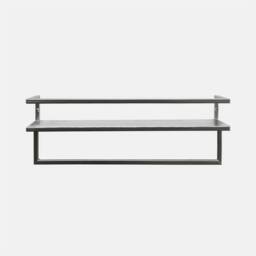 OHS Towel Rail Bathroom Shelf Space Saving Storage Unit Wall Mounted in Silver - thumbnail 2
