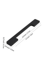 Living and Home 2Pcs Matte Black Cabinet Handles Aluminum Drawer Pulls Kitchen Cabinet Door Handles, 160mm(6.3 Inch) Hole Center - thumbnail 3