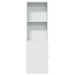 Berkfield Home Narrow Bathroom Cupboard with Wheels White Engineered Wood - thumbnail 4