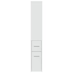 Berkfield Home Narrow Bathroom Cupboard with Wheels White Engineered Wood - thumbnail 5