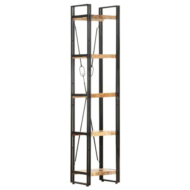Berkfield Home 5-Tier Bookcase 39x30x180 cm Solid Mango Wood in Brown - Size: 39 x 30 x 180 cm - image 1