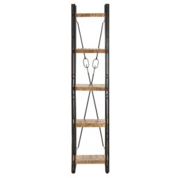 Berkfield Home 5-Tier Bookcase 39x30x180 cm Solid Mango Wood in Brown - Size: 39 x 30 x 180 cm - thumbnail 2
