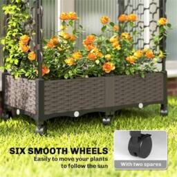 Nordara Raised Plastic Garden Bed with Arch Trellis for Garden in Black - Size: 9.5kg - thumbnail 4