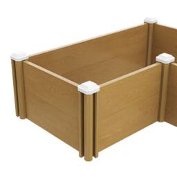 Living and Home Plastic Wood-Grain Raised L-Shape Garden Bed Planter in Brown - thumbnail 6