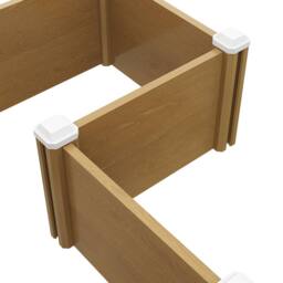 Living and Home Plastic Wood-Grain Raised L-Shape Garden Bed Planter in Brown - thumbnail 7
