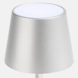 OHS Bedside Cordless Table Lamp LED Battery Operated Night Light in Silver - thumbnail 5