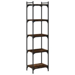 Berkfield Home Decorative Bookcase 5-Tier Smoked Oak 40x30x154 cm Engineered Wood in Brown - Size: 40 x 30 x 154 cm - thumbnail 6
