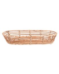 Dibor Traditioanl Style Natural Rattan Long Indoor Storage Basket W37 x D17cm - thumbnail 2