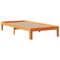 Berkfield Home Bookcase Bed without Mattress Wax Brown 100x200cm Solid Wood Pine - Size: 100x200 cm - thumbnail 5