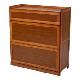 KORVIXA XL‑Large 5‑Tier Shoe Rack Storage Cabinet Cupboard Unit in Brown - Size: 100 cm x 100 cm - thumbnail 5