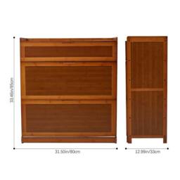 KORVIXA XL‑Large 5‑Tier Shoe Rack Storage Cabinet Cupboard Unit in Brown - Size: 100 cm x 100 cm - thumbnail 2