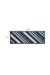 JVL Mega Machine Washable Runner Doormat 57 x 150 cm Pixels in Blue - Size: 57 cm x 150 cm - thumbnail 5