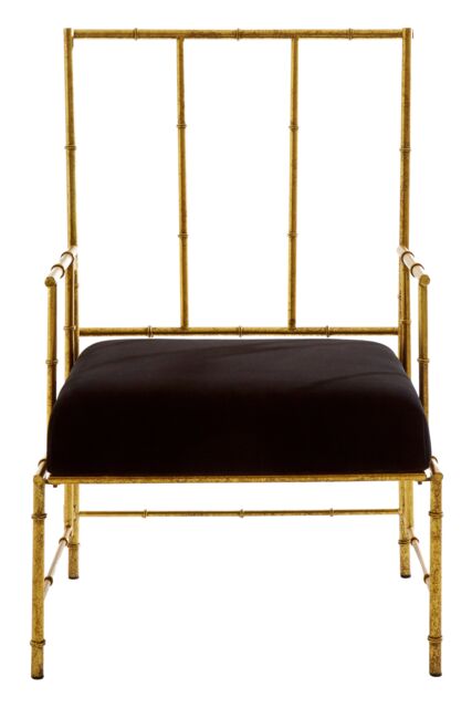 Orsina Modern Accent Chair, Decent Bambo-Style Armchair, Velvet Upholesterd Comfortable Livingroom Chair in Gold - image 1