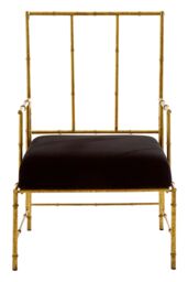 Orsina Modern Accent Chair, Decent Bambo-Style Armchair, Velvet Upholesterd Comfortable Livingroom Chair in Gold