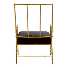 Orsina Modern Accent Chair, Decent Bambo-Style Armchair, Velvet Upholesterd Comfortable Livingroom Chair in Gold - thumbnail 2
