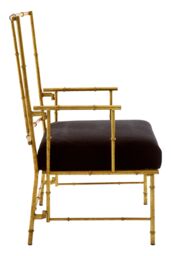 Orsina Modern Accent Chair, Decent Bambo-Style Armchair, Velvet Upholesterd Comfortable Livingroom Chair in Gold - thumbnail 4