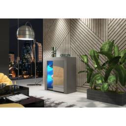 Mex Furniture LTD Sideboard Serene 83cm - Dark Grey with Gloss Doors & LED Lights - thumbnail 2