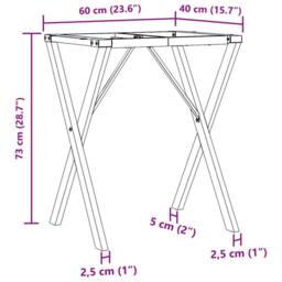 Berkfield Home Dining Table Legs X-Frame 60x40x73 cm Steel in Black - Size: 60 x 40 x 73 cm - thumbnail 9