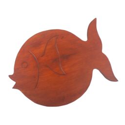 KDMD Albasia Wood Fish Stand in Brown - thumbnail 4