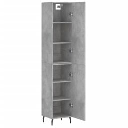 Berkfield Home Highboard Concrete Grey 34.5x34x180 cm Engineered Wood - thumbnail 4