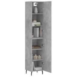 Berkfield Home Highboard Concrete Grey 34.5x34x180 cm Engineered Wood - thumbnail 3