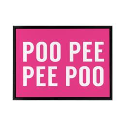 "Artery8 Funny Toilet Bathroom Decor Poo Pee Framed Canvas Wall Art Print in Pink - Size: W12"" x H16""" - thumbnail 1