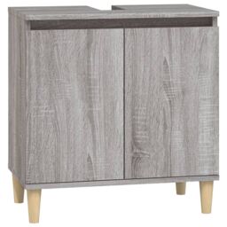 Berkfield Home 3 Piece Bathroom Furniture Set Grey Sonoma Engineered Wood - thumbnail 5