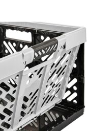 Keeeper Set of 2 Soft-Touch Handles Folding Box 45 Litre with Lid in Grey - thumbnail 3