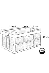 Keeeper Set of 2 Soft-Touch Handles Folding Box 45 Litre with Lid in Grey - thumbnail 5