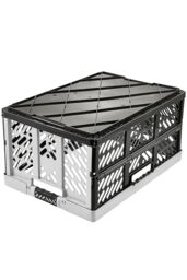 Keeeper Set of 2 Soft-Touch Handles Folding Box 45 Litre with Lid in Grey - thumbnail 2