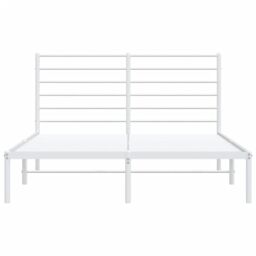 Berkfield Home Metal Bed Frame with Headboard White 140x190 cm - thumbnail 6