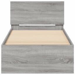 Berkfield Home Bed Frame with Headboard Grey Sonoma 90x190 cm Single Engineered wood - thumbnail 5