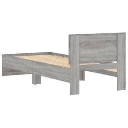 Berkfield Home Bed Frame with Headboard Grey Sonoma 90x190 cm Single Engineered wood - thumbnail 7