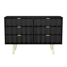 Ready Assembled 2 U Metro 6 Drawer Wide Chest (Ready Assembled) in True Black - thumbnail 2
