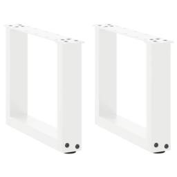 Berkfield Home Coffee Table Legs U-Shaped 2 pcs White 40x(30-31) cm Steel - thumbnail 1