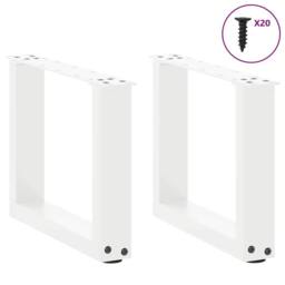 Berkfield Home Coffee Table Legs U-Shaped 2 pcs White 40x(30-31) cm Steel - thumbnail 3