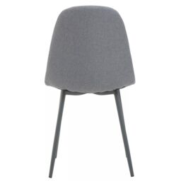 Orsina Dining Chair with Grey Powder Legs, Easy to Clean Velvet Accent Chair, High-Back Comfy Armchair - thumbnail 4