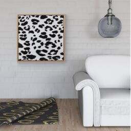 Warren Reed - Designer Black Leopard Print Framed Canvas in Light Brown - Size: w10 inch x h10 inch - thumbnail 2