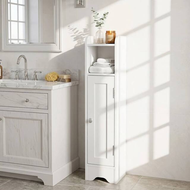 KORVIXA Toilet Paper Holder Stand with Adjustable Shelves in White - Size: W900mm x H650mm - image 1