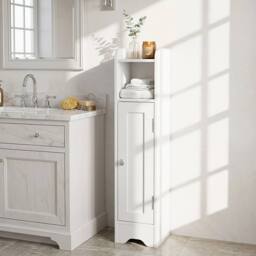 KORVIXA Toilet Paper Holder Stand with Adjustable Shelves in White - Size: W900mm x H650mm - thumbnail 1