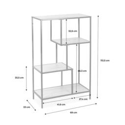 sweeek 4-level Industrial Bookshelf In Metal & Wood Effect in Light Brown - thumbnail 5