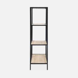 sweeek 4-level Industrial Bookshelf In Metal & Wood Effect in Light Brown - thumbnail 3