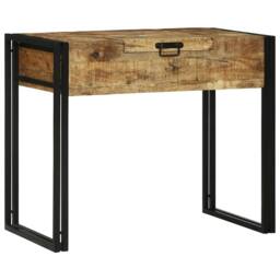 Berkfield Home Modern Dressing Table 90x50x75 cm Solid Wood Mango in Brown - Size: 90 x 50 x 75 cm - thumbnail 3